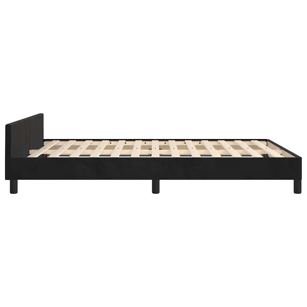 Bed Frame without Mattress Black 135x190cm Double Velvet