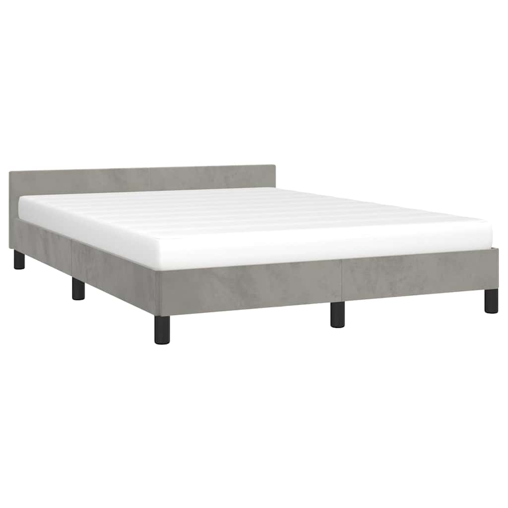 Bed Frame without Mattress Light Grey 180x200cm Super King Velvet