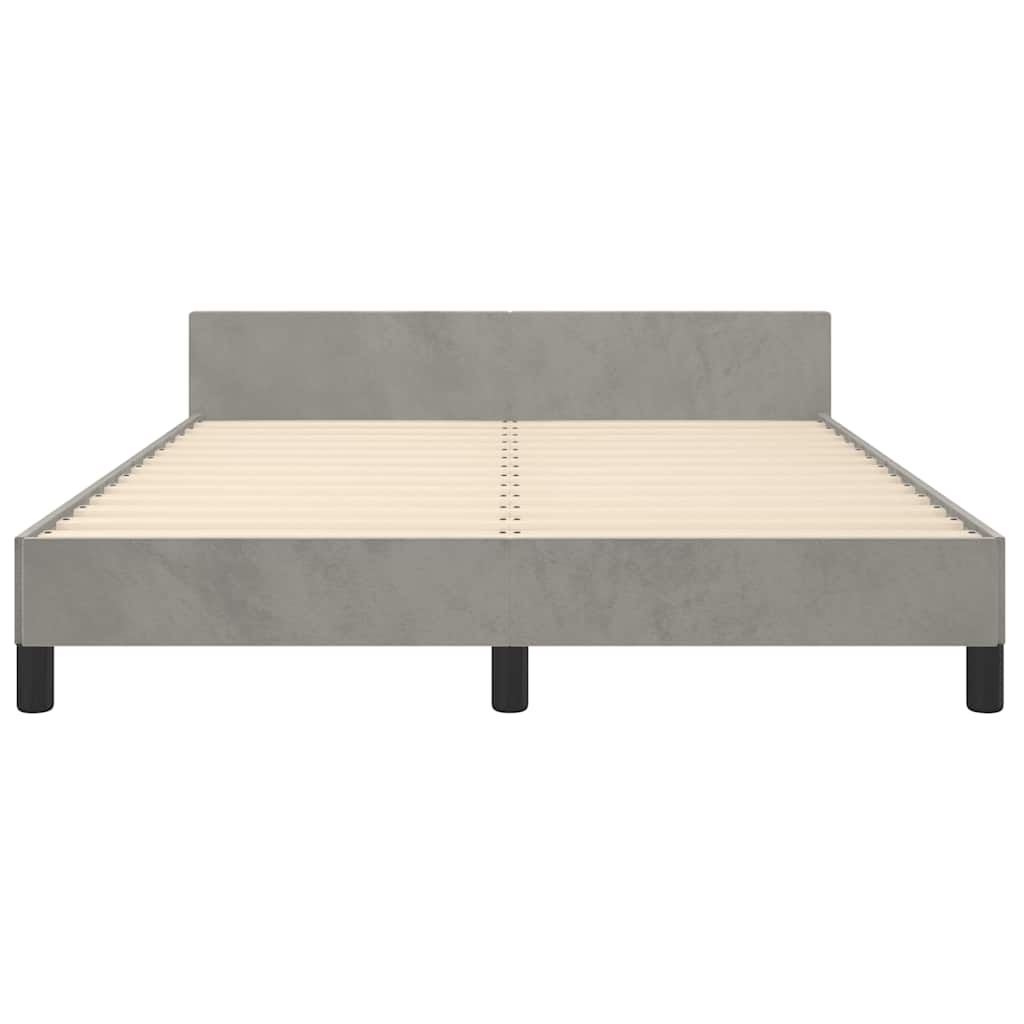 Bed Frame without Mattress Light Grey 180x200cm Super King Velvet