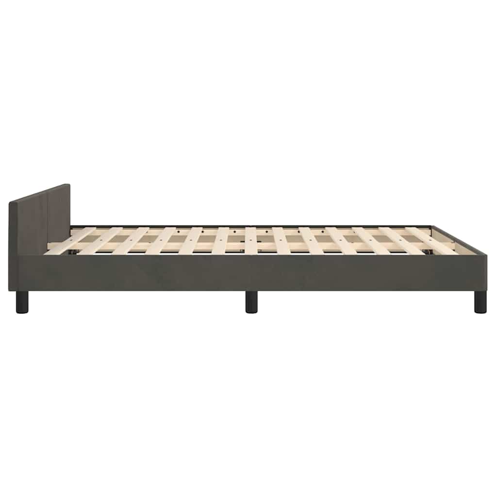Bed Frame without Mattress Dark Grey 180x200cm Super King Velvet