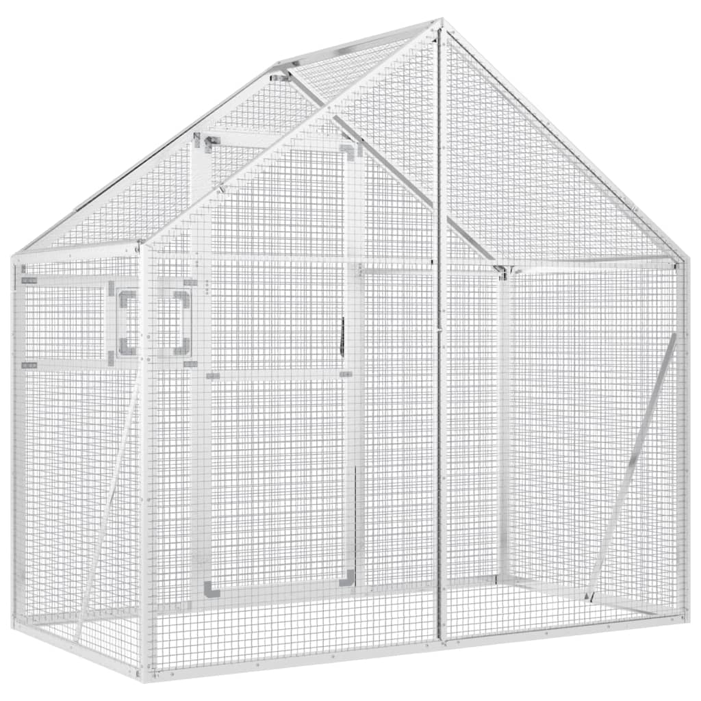 Aviary Silver 179x100x185 cm Aluminium
