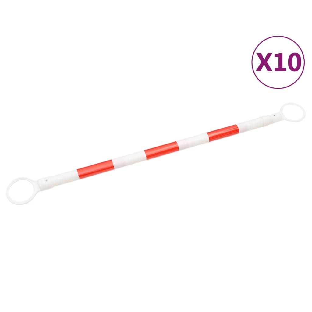 vidaXL Retractable Traffic Cone Bars 10 pcs ABS 116-197 cm