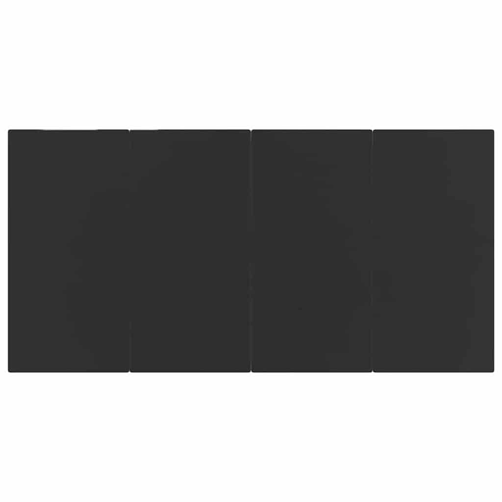 Garden Dining Table Black 160x80x74cm Steel and Tempered Glass