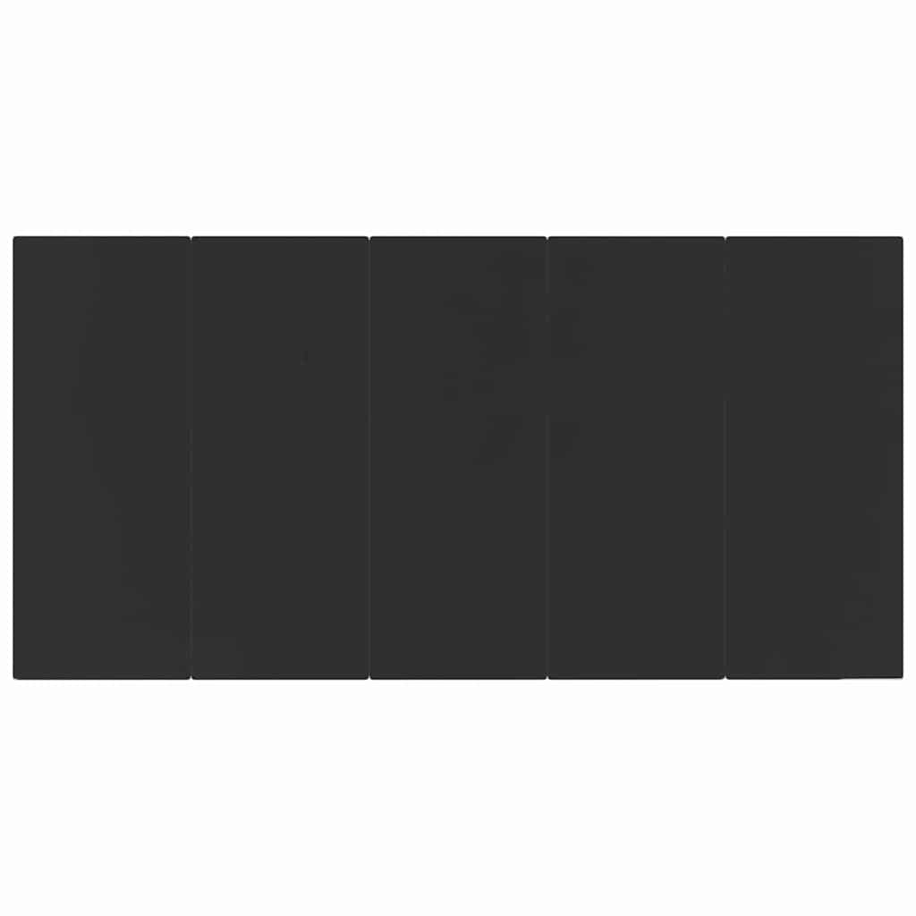 Garden Dining Table Black 200x100x74cm Steel and Tempered Glass