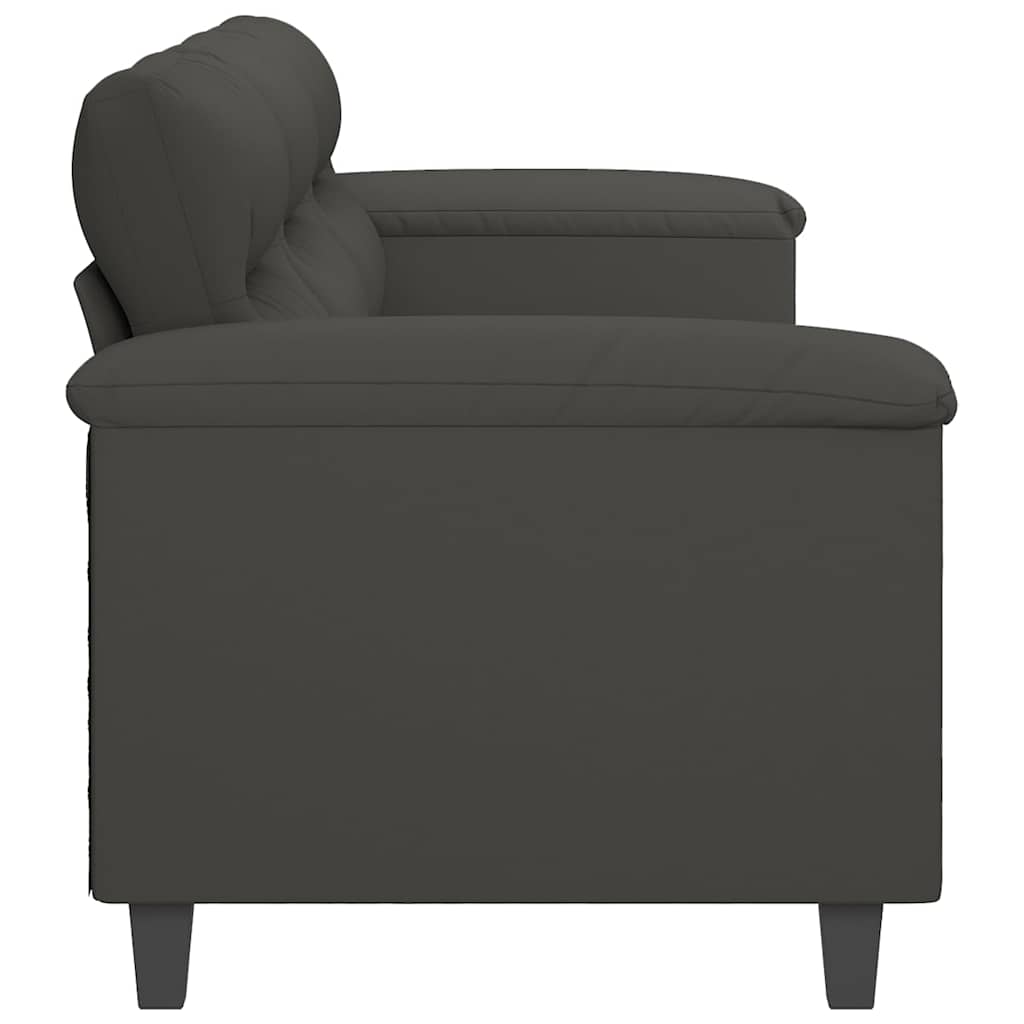 3-Seater Sofa Dark Grey 210 cm Microfibre Fabric