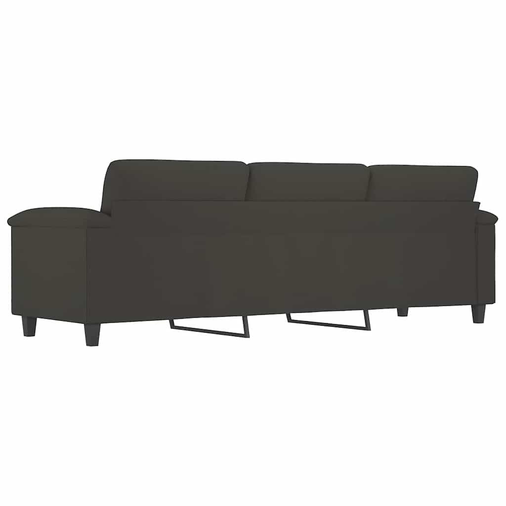 3-Seater Sofa Dark Grey 210 cm Microfibre Fabric