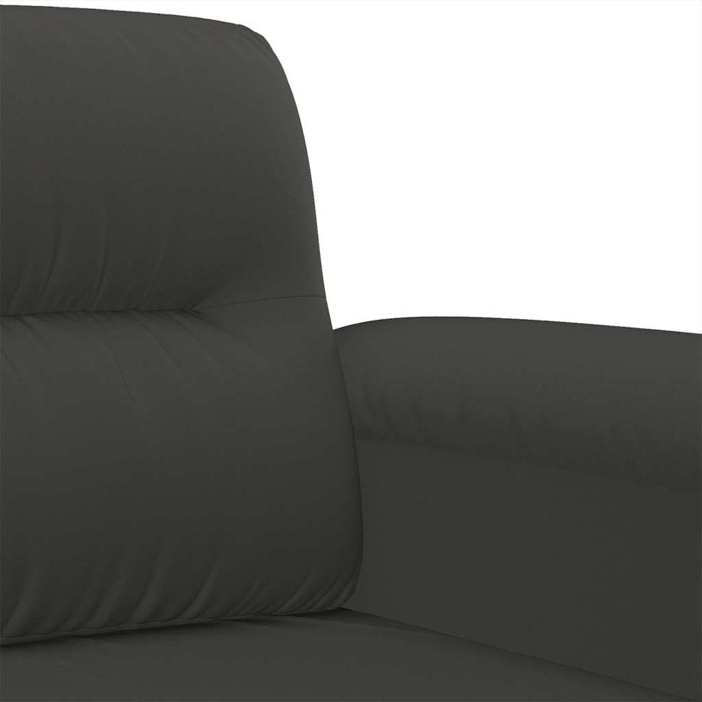 3-Seater Sofa Dark Grey 210 cm Microfibre Fabric