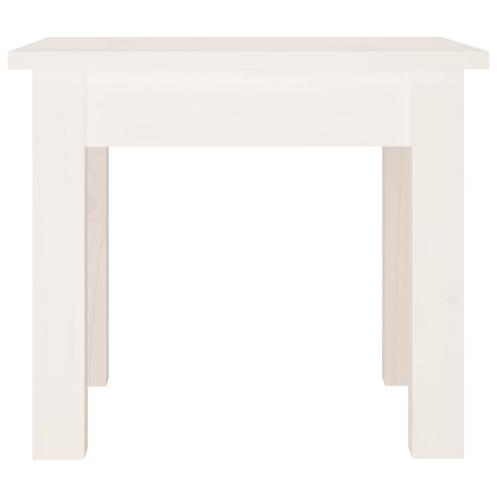 Table Basse Blanche 35x35x30 cm Bois Massif Pin