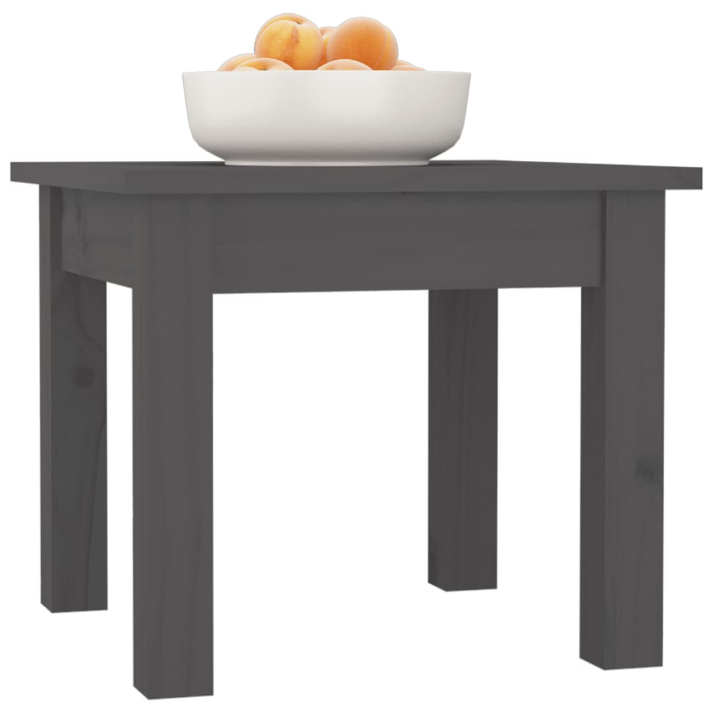 vidaXL Coffee Table Grey 35x35x30 cm Solid Wood Pine