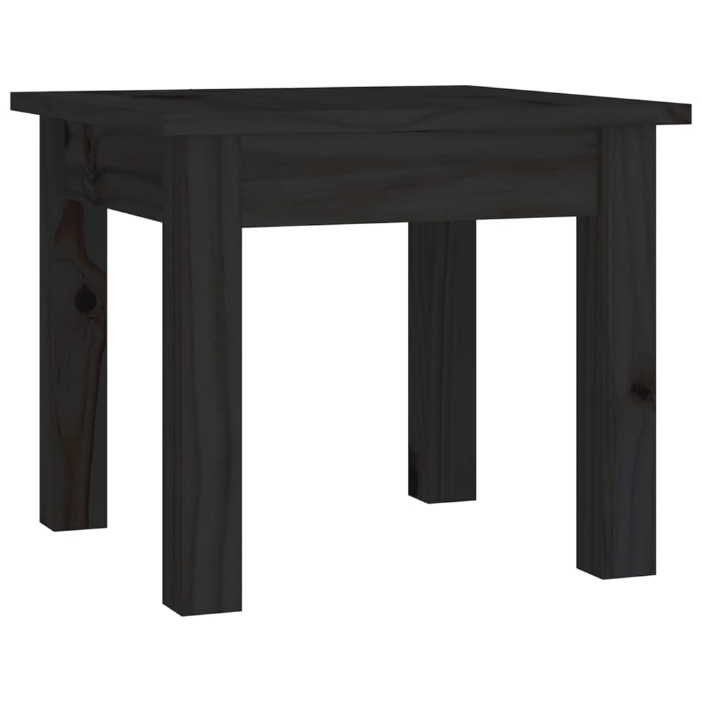 Table Basse Noir 35x35x30 cm Bois Massif Pin