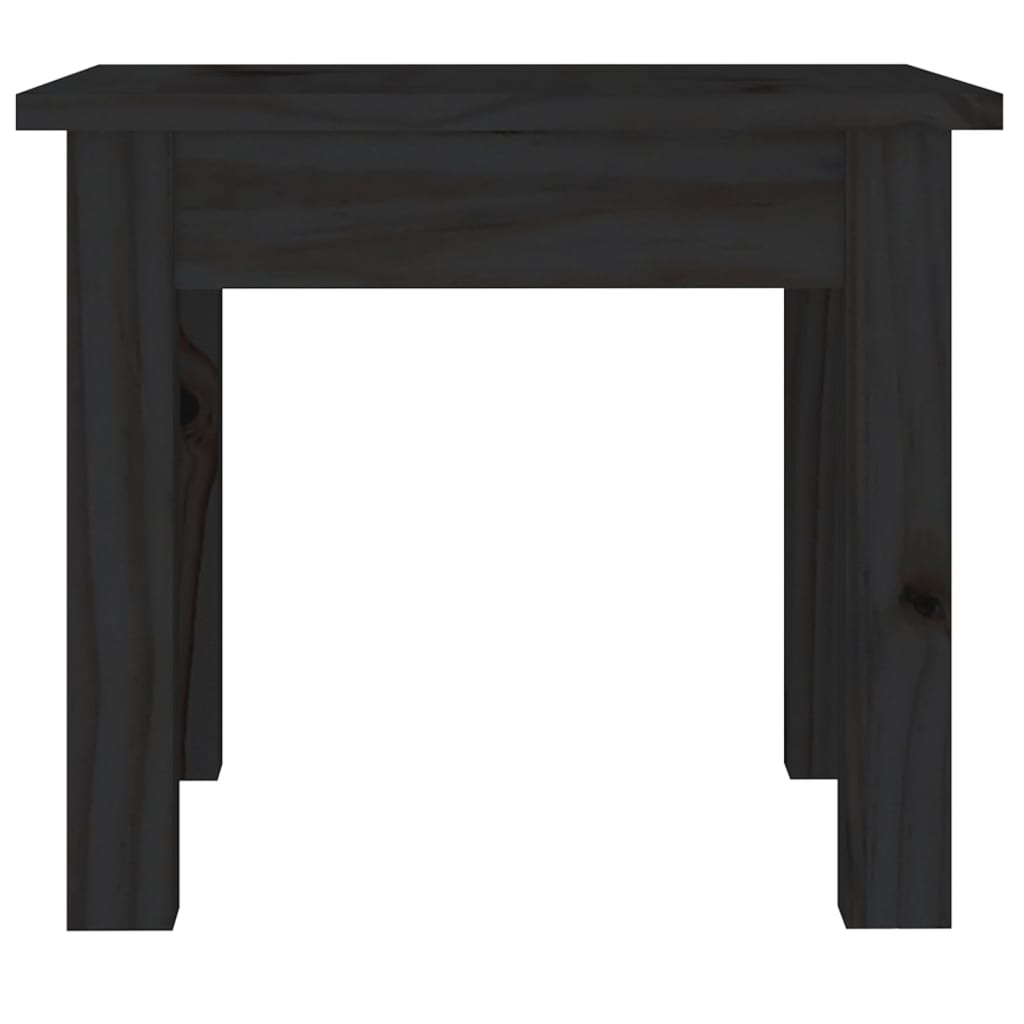 Table Basse Noir 35x35x30 cm Bois Massif Pin