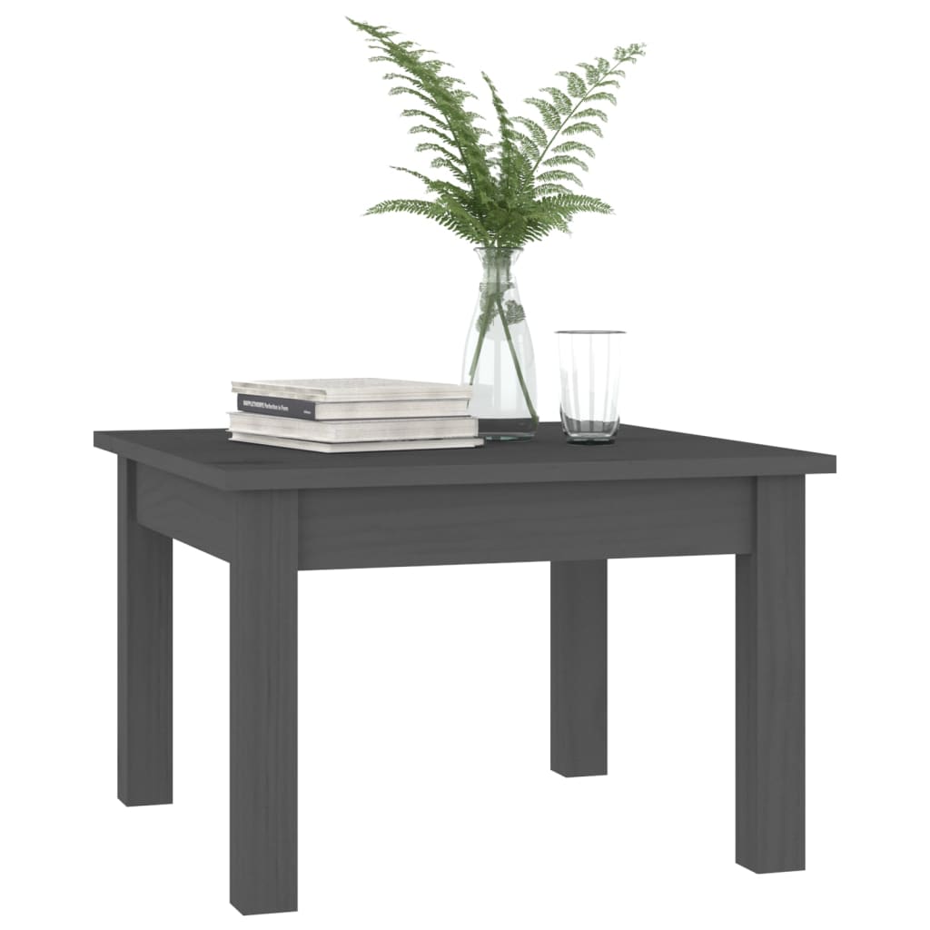 vidaXL Coffee Table Grey 45x45x30 cm Solid Wood Pine