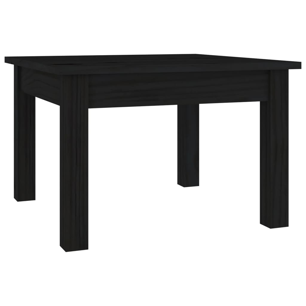 Table Basse Noir 45x45x30 cm Bois Massif Pin