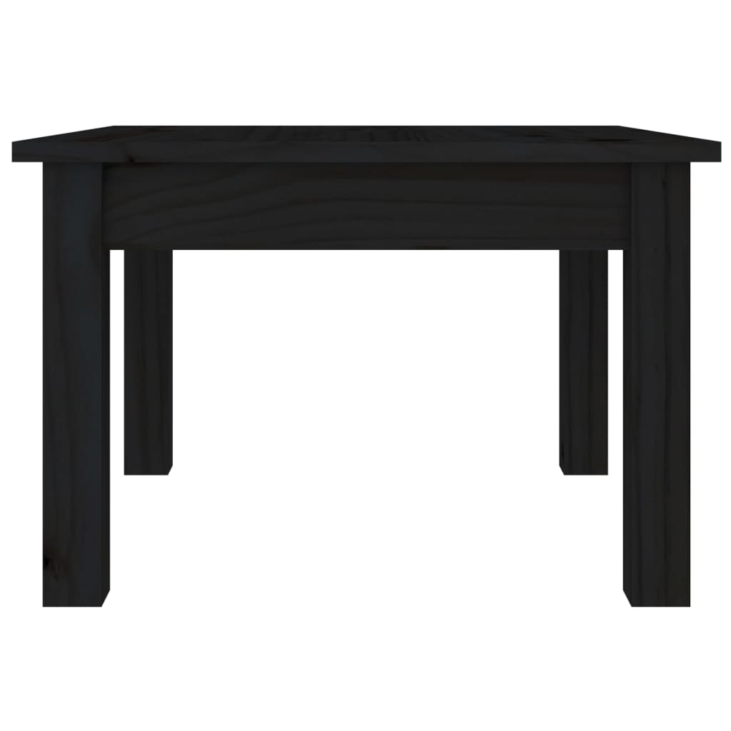 Table Basse Noir 45x45x30 cm Bois Massif Pin