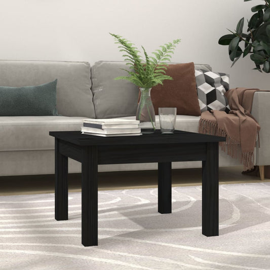 vidaXL Coffee Table Black 45x45x30 cm Solid Wood Pine