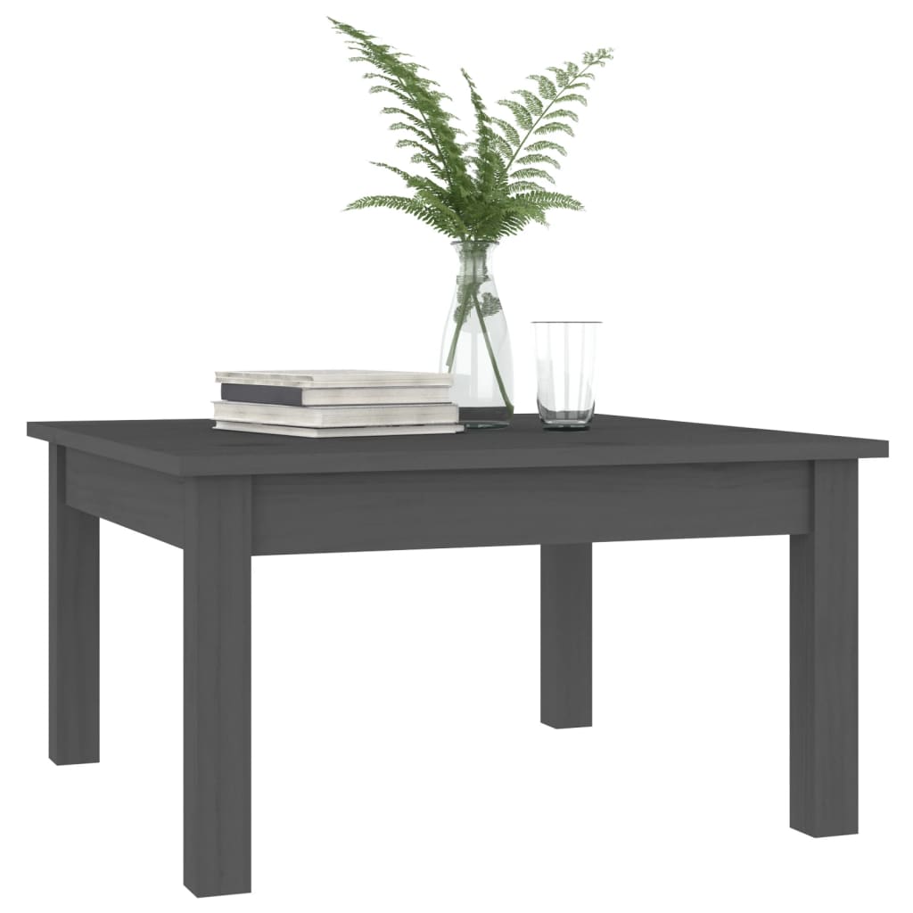 vidaXL Coffee Table Grey 55x55x30 cm Solid Wood Pine