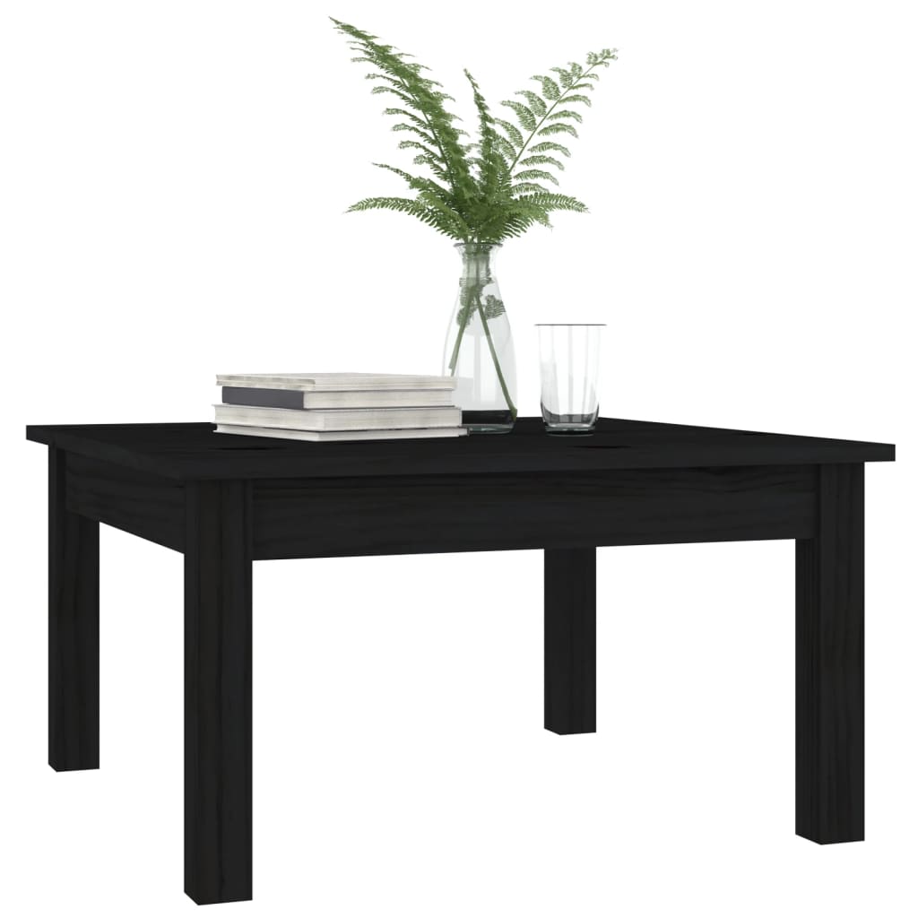 vidaXL Coffee Table Black 55x55x30 cm Solid Wood Pine