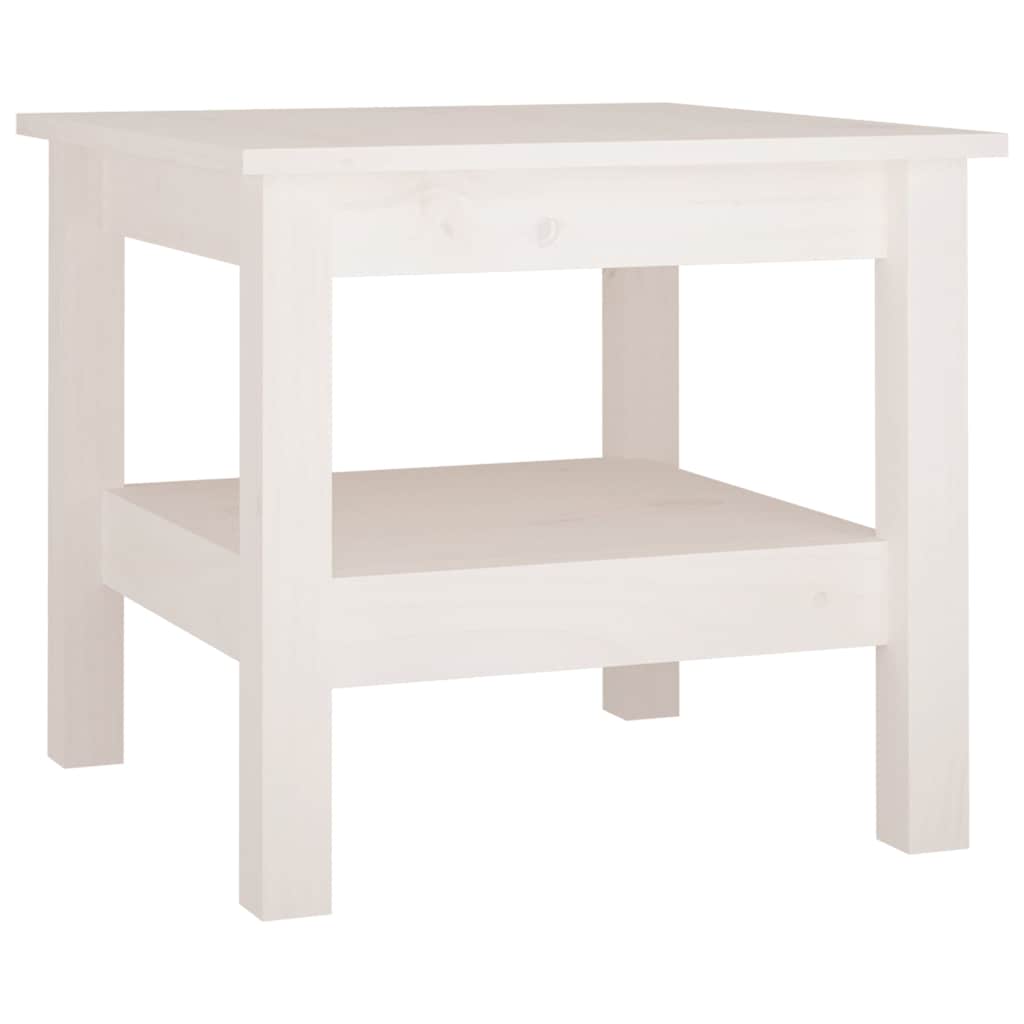814265 vidaXL Coffee Table White 45x45x40 cm Solid Wood Pine