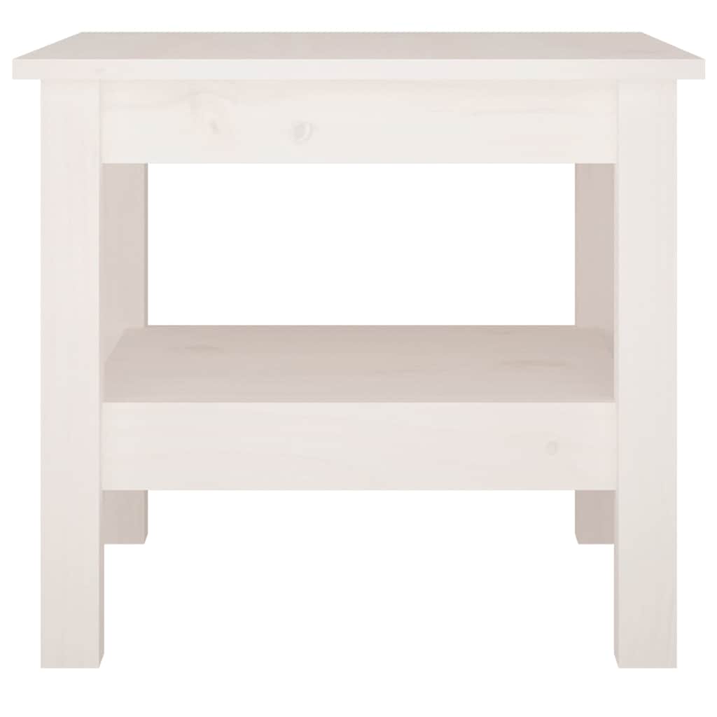 814265 vidaXL Coffee Table White 45x45x40 cm Solid Wood Pine