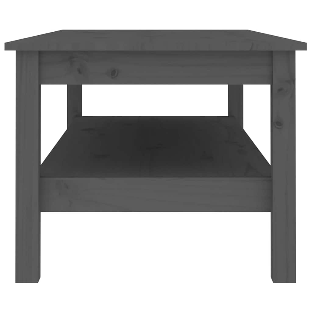 814276 vidaXL Coffee Table Grey 110x50x40 cm Solid Wood Pine