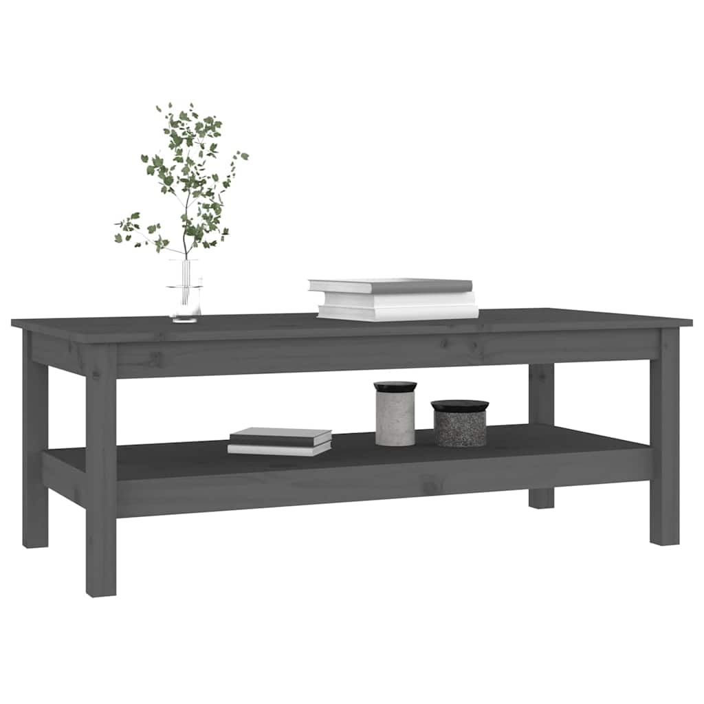 814276 vidaXL Coffee Table Grey 110x50x40 cm Solid Wood Pine