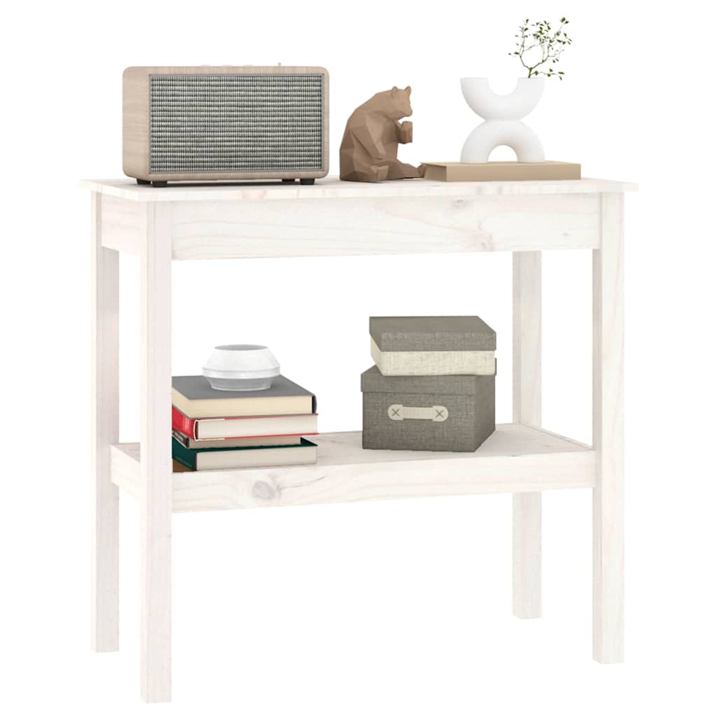 Console Table White 80x40x75 cm Solid Wood Pine