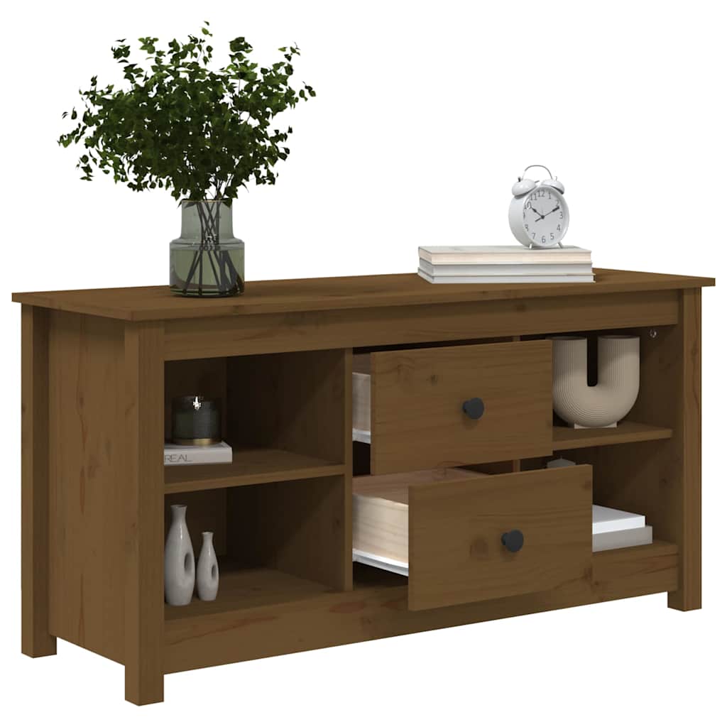 TV Cabinet Honey Brown 103x36,5x52 cm Solid Wood Pine
