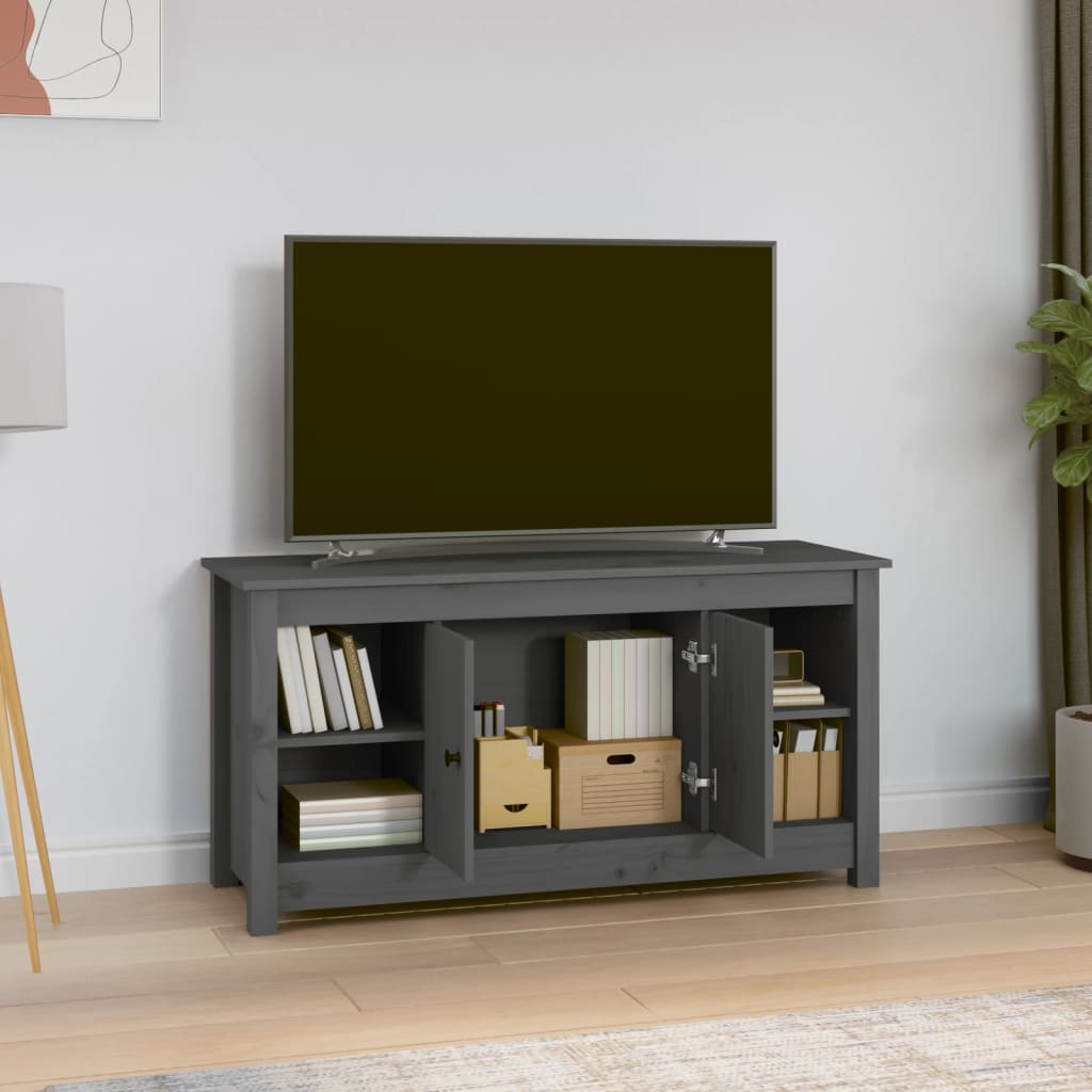 vidaXL TV Cabinet Grey 103x36,5x52 cm Solid Wood Pine