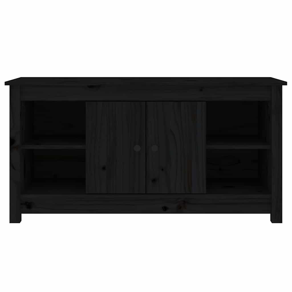TV Cabinet Black 103x36,5x52 cm Solid Wood Pine
