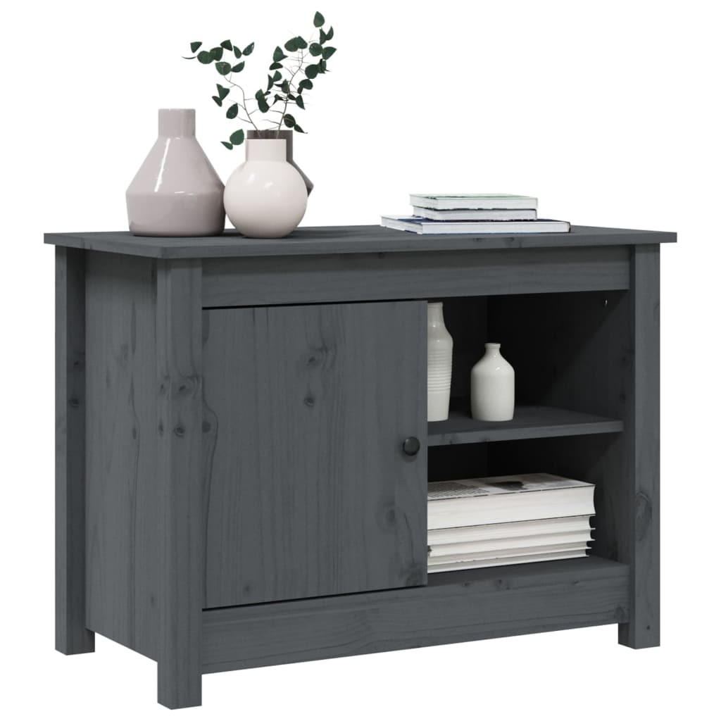 vidaXL TV Cabinet Grey 70x36.5x52 cm Solid Wood Pine