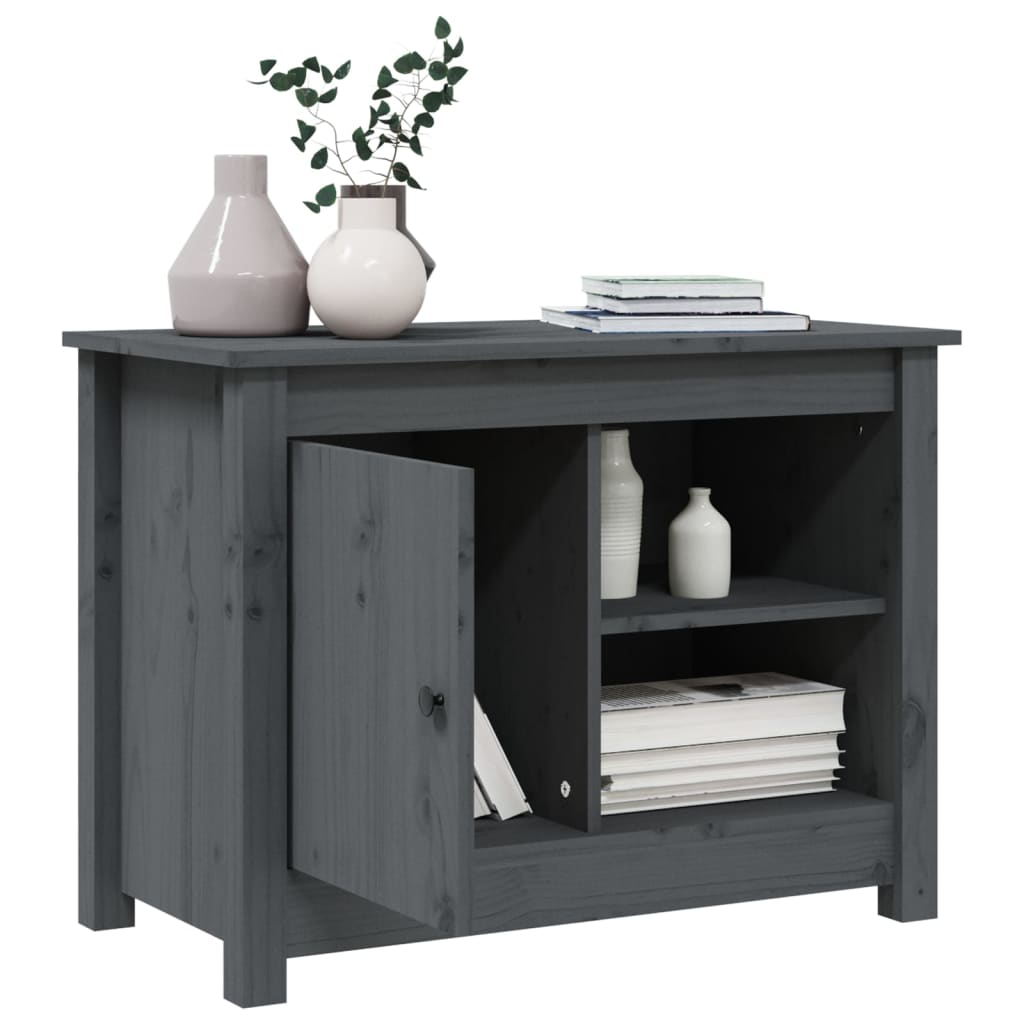 vidaXL TV Cabinet Grey 70x36.5x52 cm Solid Wood Pine