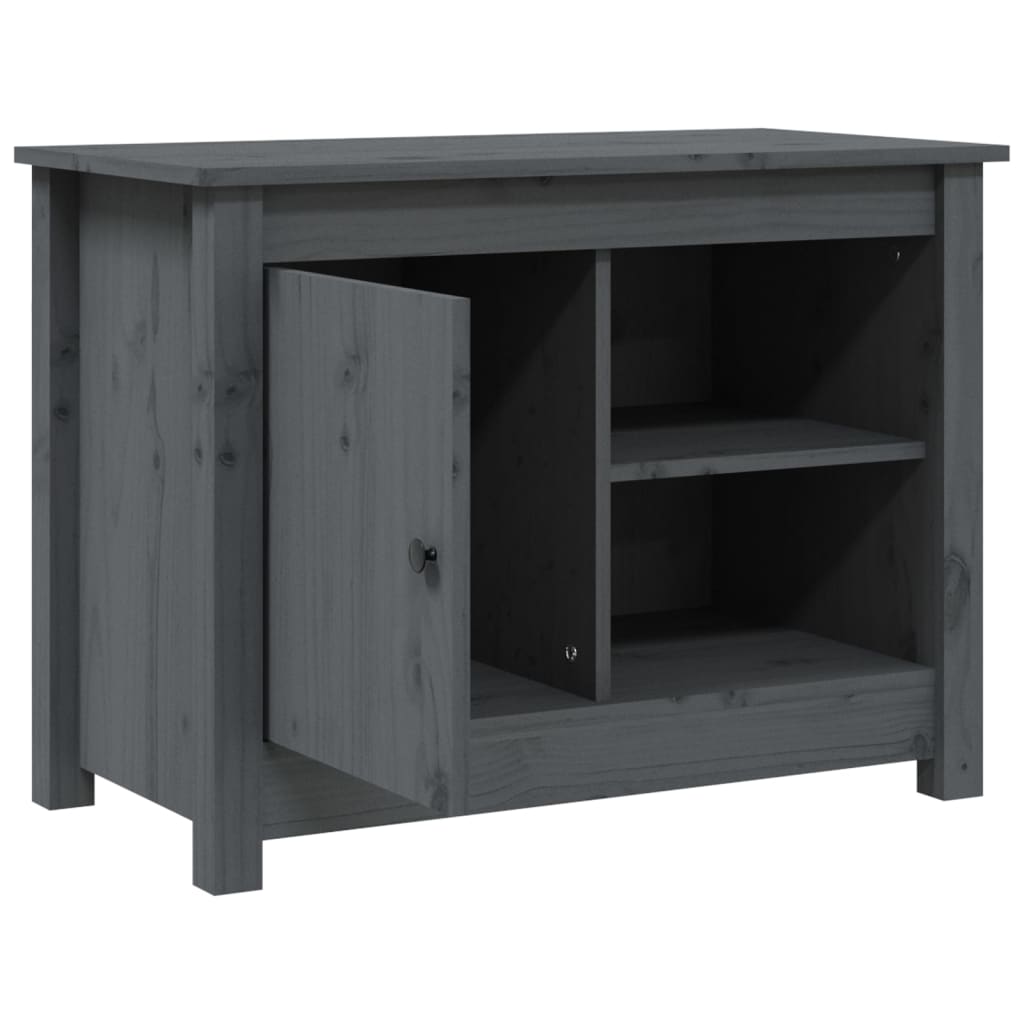 vidaXL TV Cabinet Grey 70x36.5x52 cm Solid Wood Pine