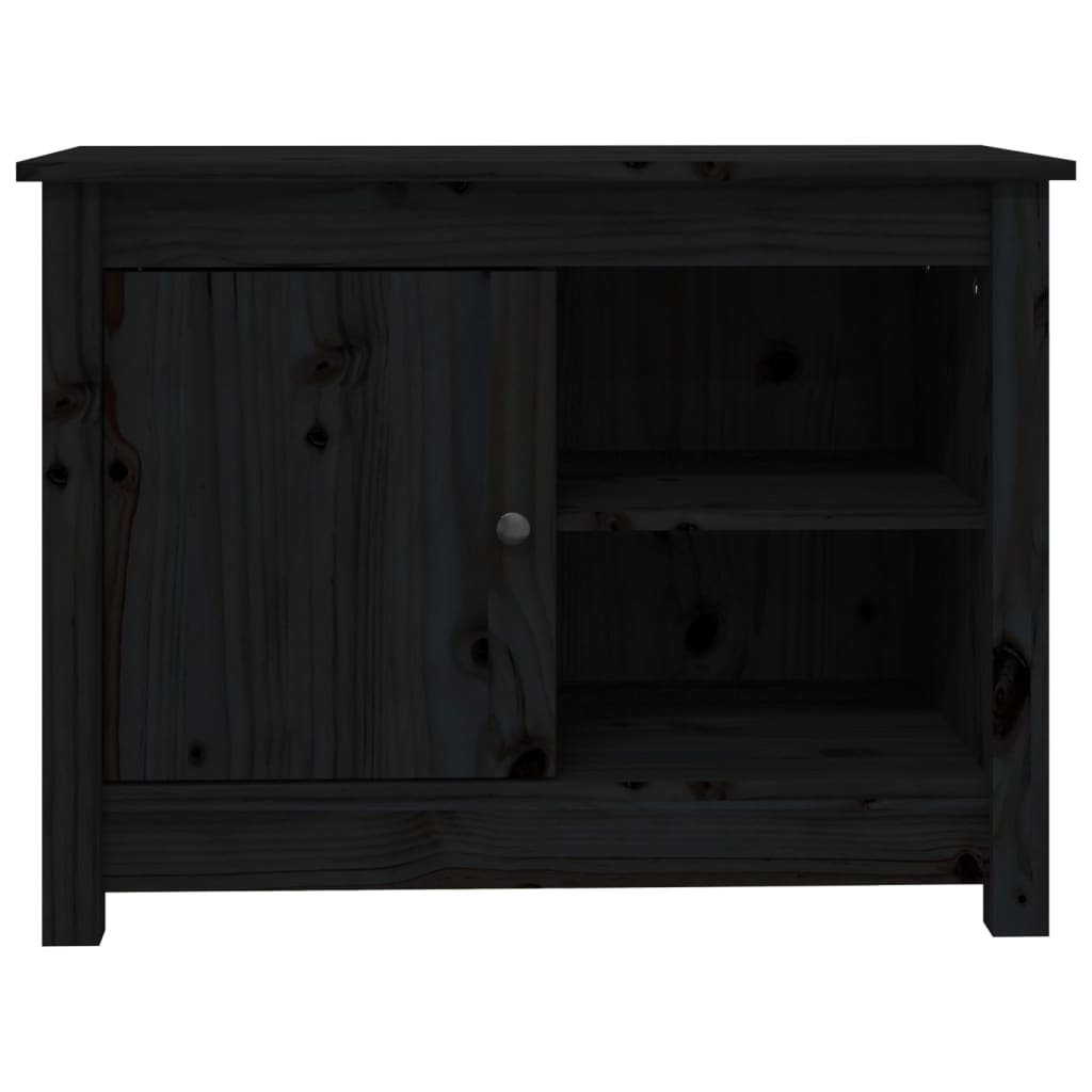 vidaXL TV Cabinet Black 70x36.5x52 cm Solid Wood Pine