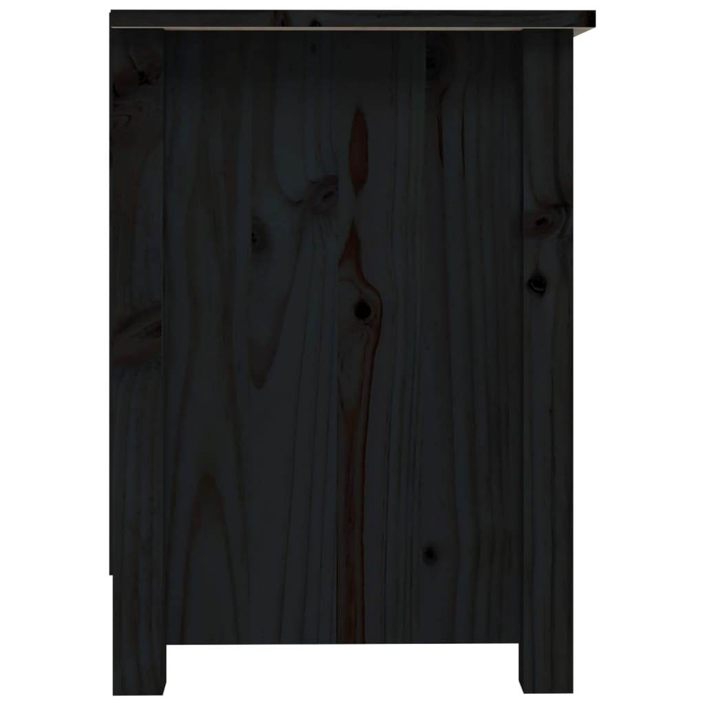 vidaXL TV Cabinet Black 70x36.5x52 cm Solid Wood Pine