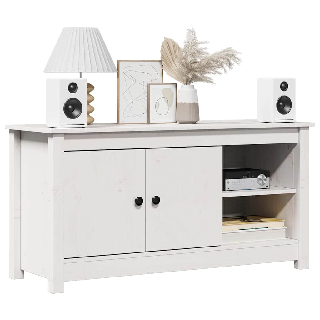 TV Cabinet White 103x36,5x52 cm Solid Wood Pine