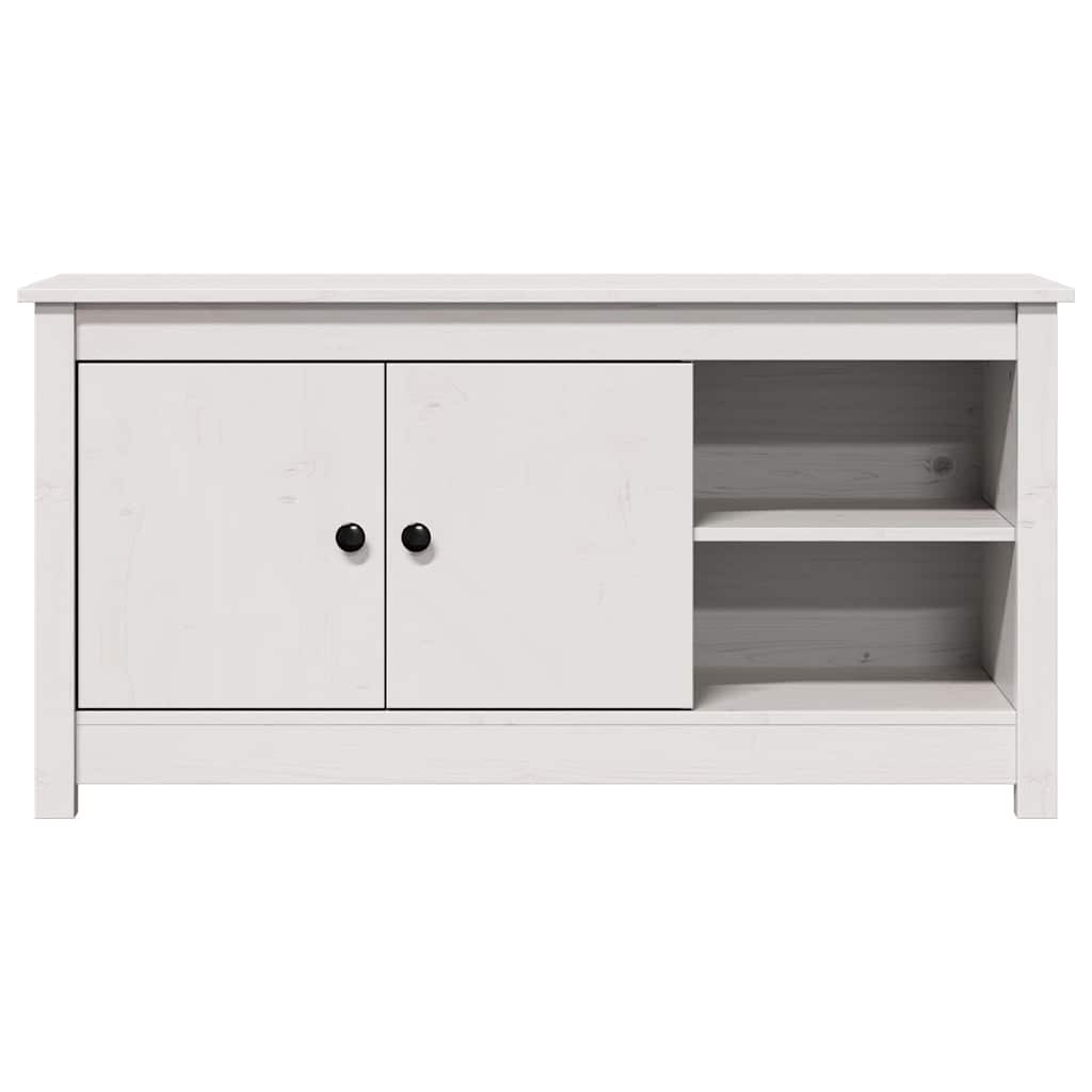 TV Cabinet White 103x36,5x52 cm Solid Wood Pine
