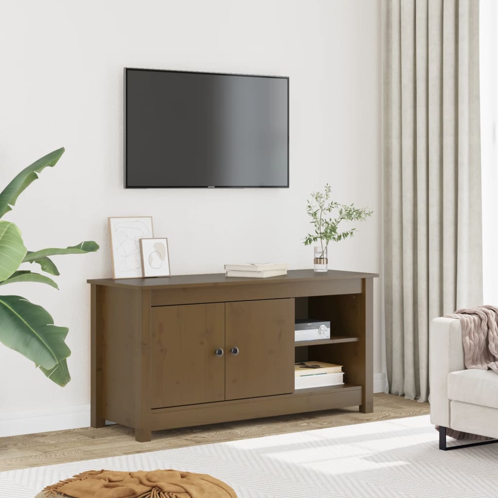 TV Cabinet Honey Brown 103x36.5x52 cm Solid Wood Pine