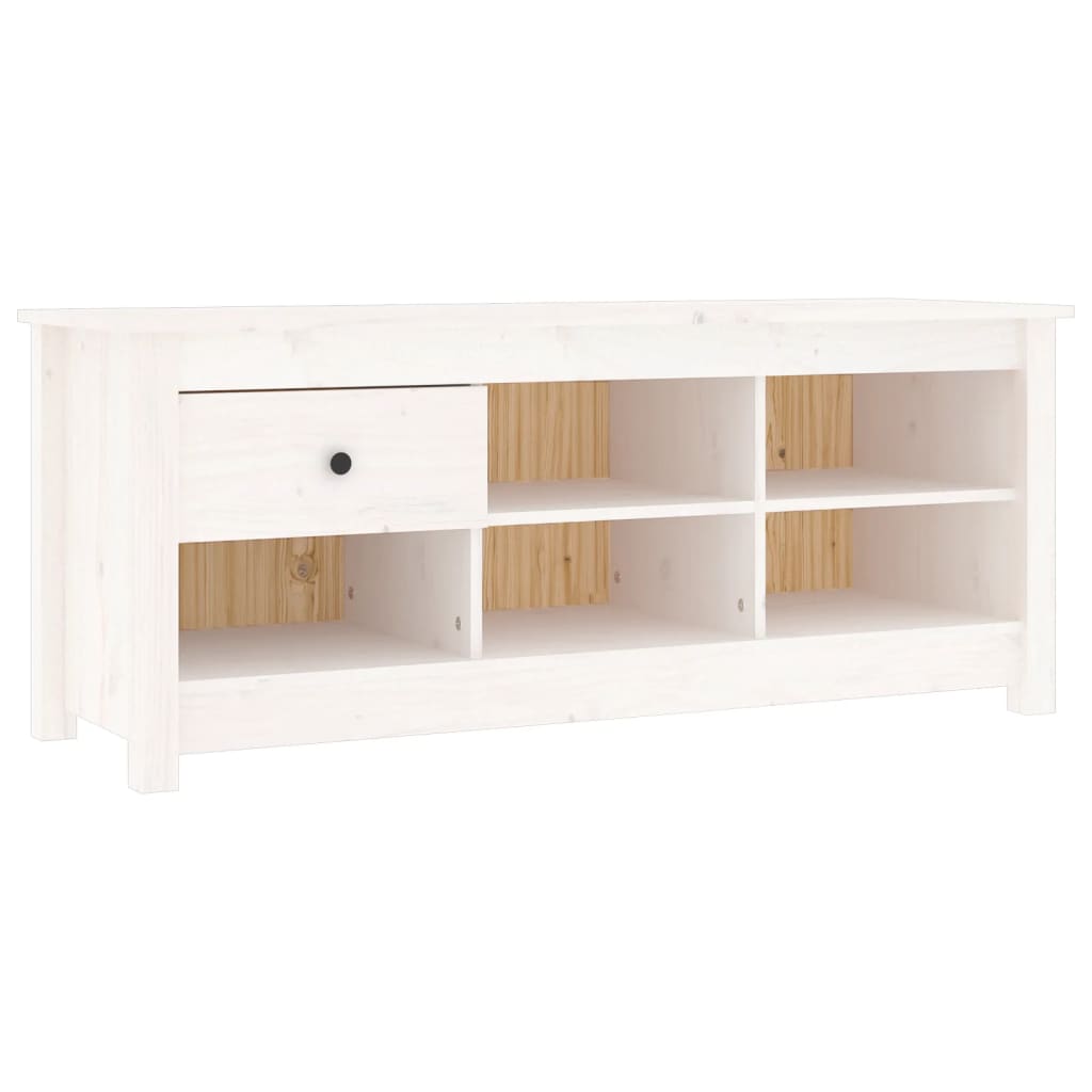 vidaXL Shoe Cabinet White 110x38x45.5 cm Solid Wood Pine