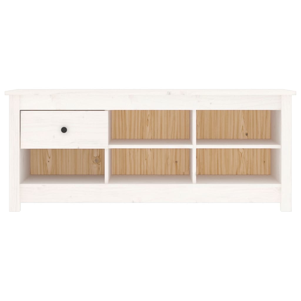 vidaXL Shoe Cabinet White 110x38x45.5 cm Solid Wood Pine