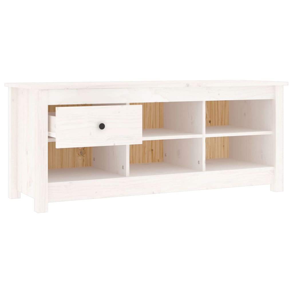 vidaXL Shoe Cabinet White 110x38x45.5 cm Solid Wood Pine