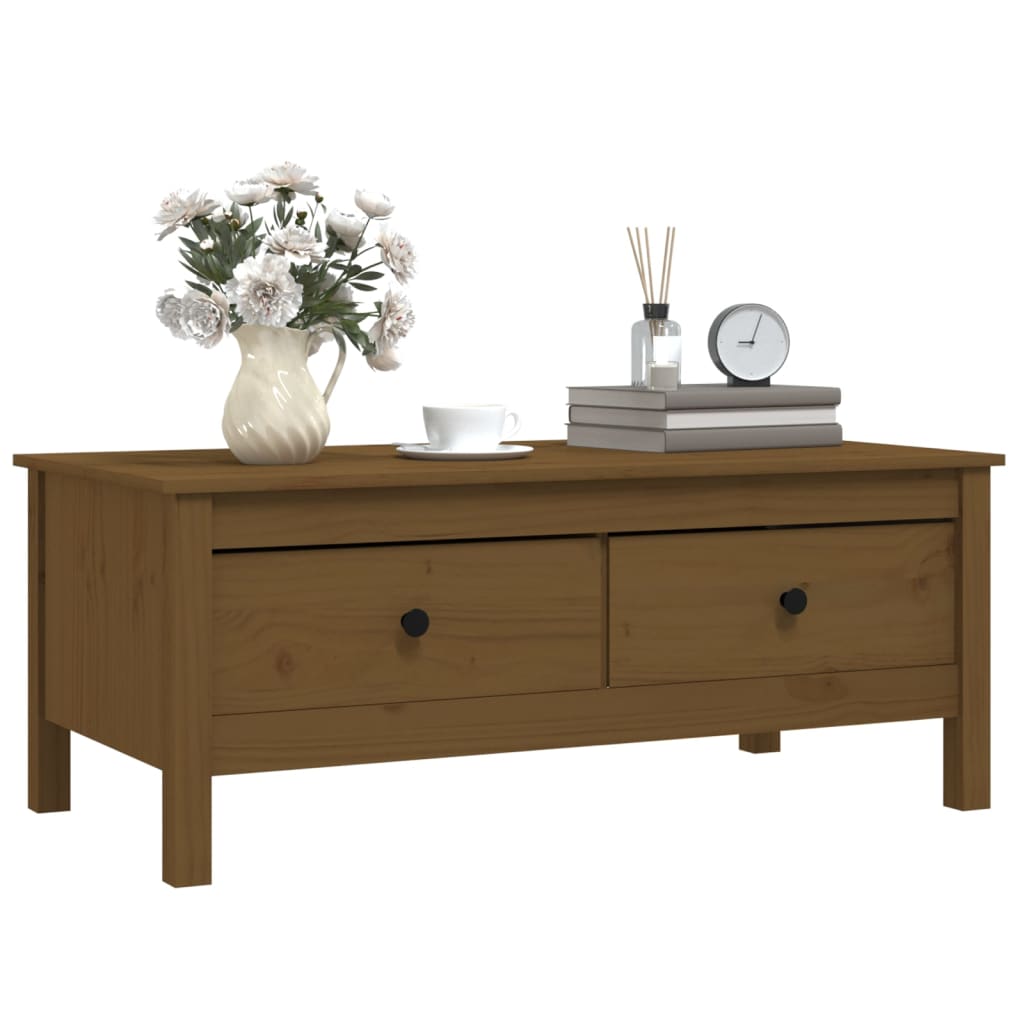 Coffee Table Honey Brown 100x50x40 cm Solid Wood Pine