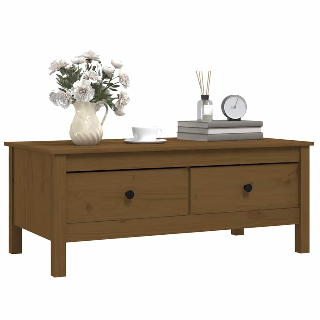Coffee Table Honey Brown 100x50x40 cm Solid Wood Pine