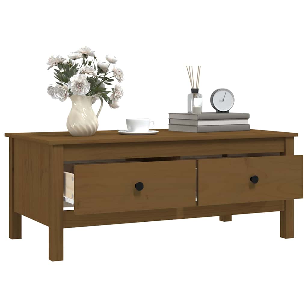 Coffee Table Honey Brown 100x50x40 cm Solid Wood Pine