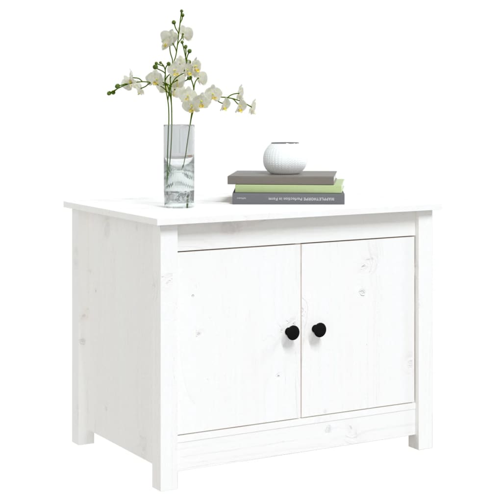 Coffee Table White 71x49x55 cm Solid Wood Pine