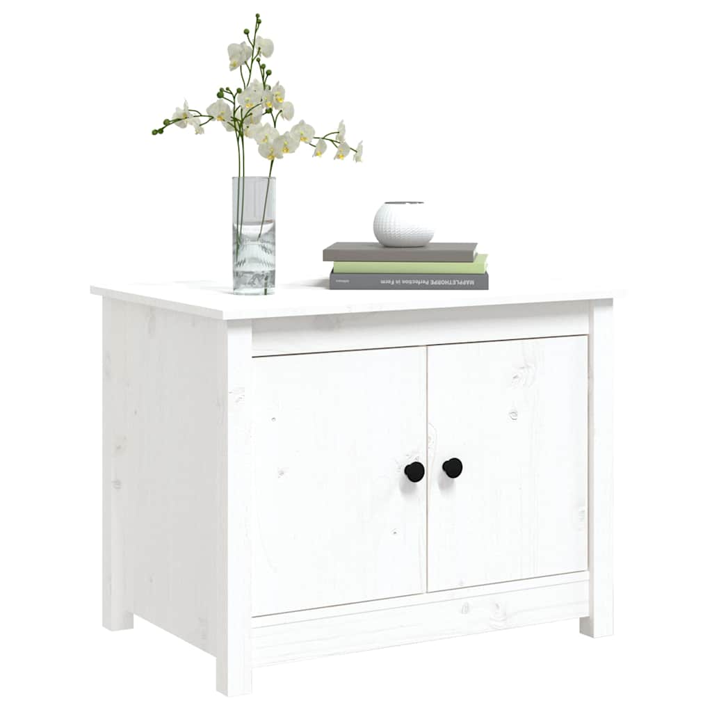 Coffee Table White 71x49x55 cm Solid Wood Pine