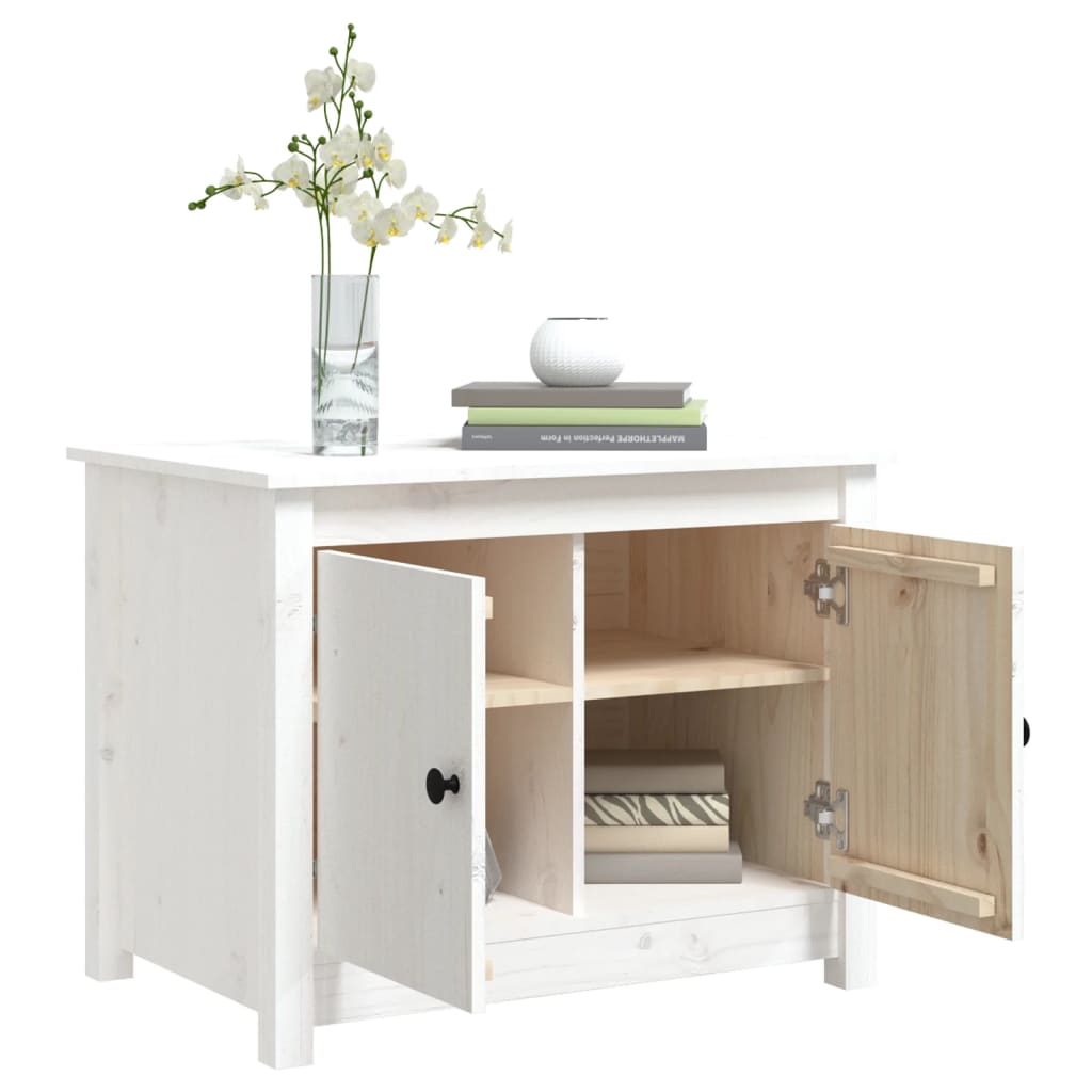 Coffee Table White 71x49x55 cm Solid Wood Pine