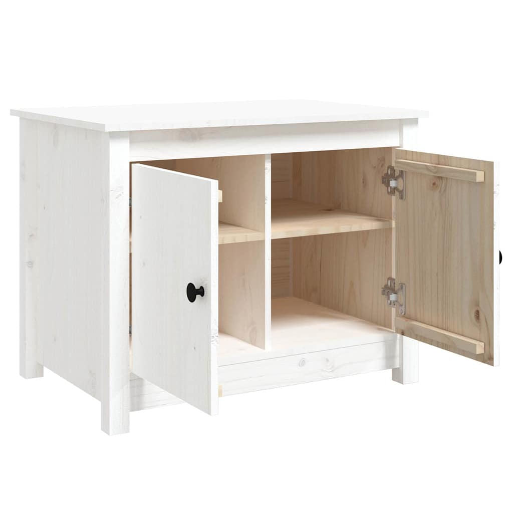 Coffee Table White 71x49x55 cm Solid Wood Pine