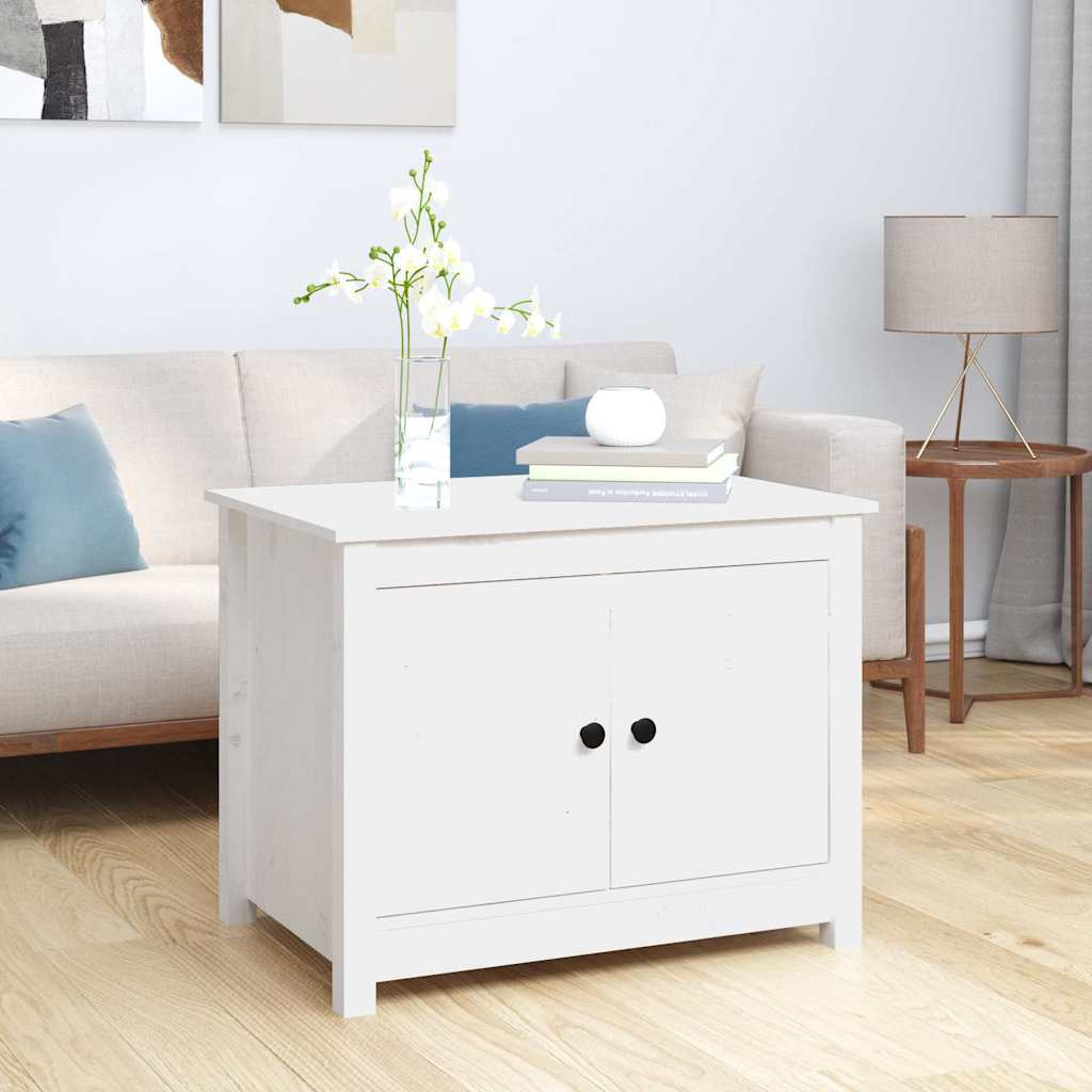 Coffee Table White 71x49x55 cm Solid Wood Pine