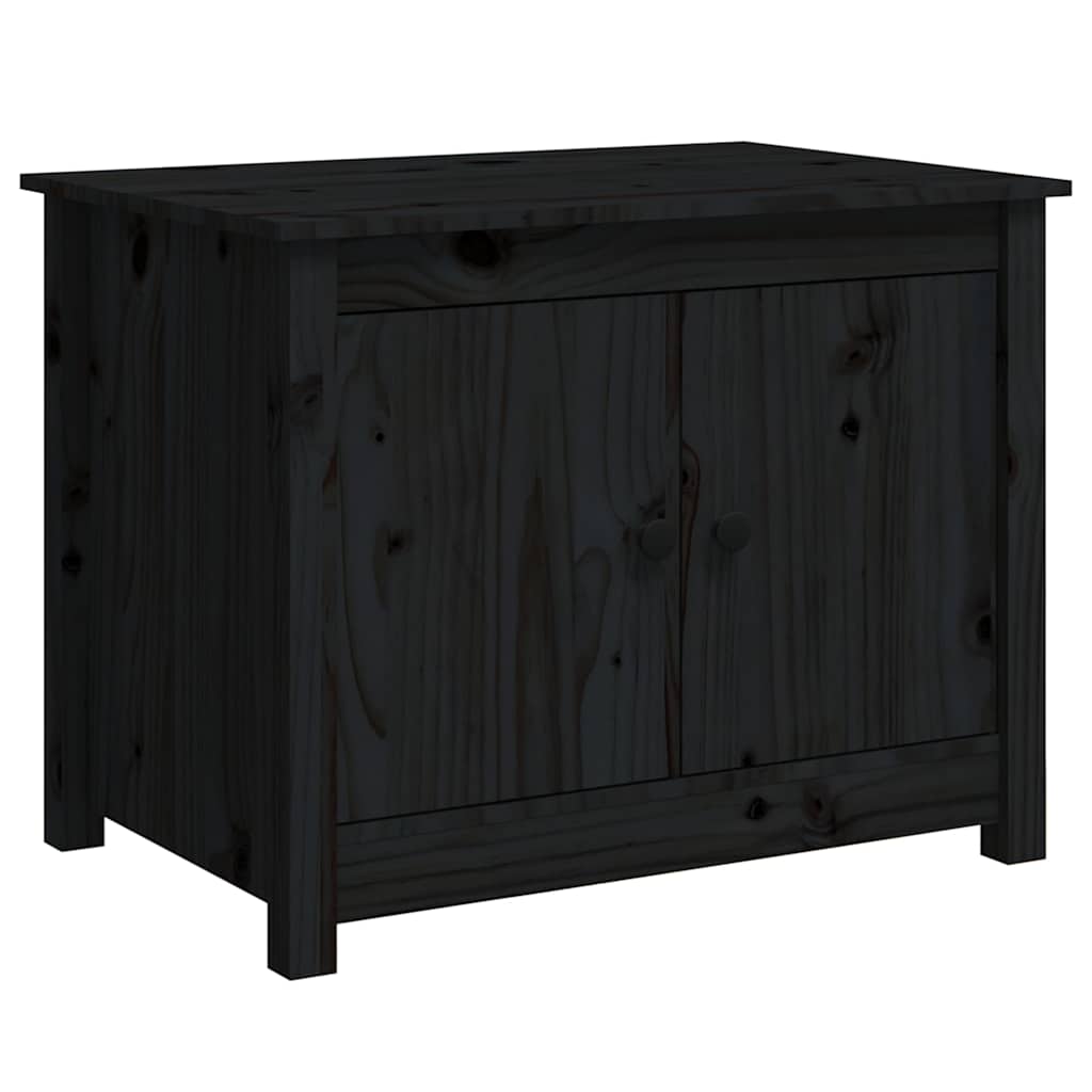 Coffee Table Black 71x49x55 cm Solid Wood Pine