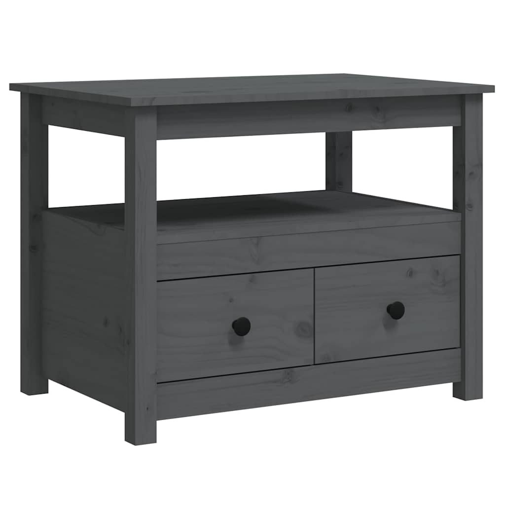 Coffee Table Grey 71x49x55 cm Solid Wood Pine
